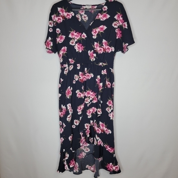 J. CREW Blue Floral Ruffle Wrap Dress - Picture 4 of 16